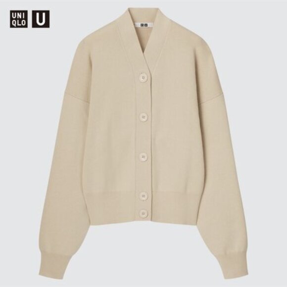 Uniqlo U Full Needle Short Cardigan - Natural - Picture 1 of 8